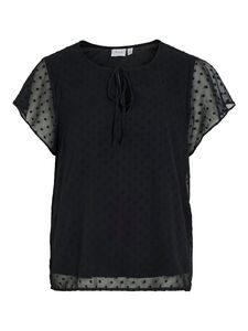 T-Shirt mit P�nktchen und Kordel-Detail an Ausschnitt