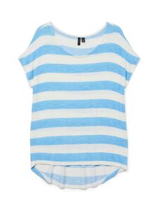 Gestreiftes T-Shirt mit Rundhalsausschnitt und Saum