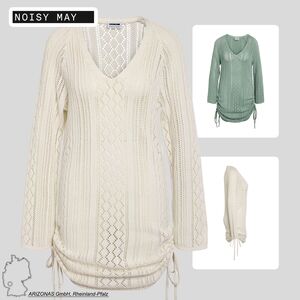 Strickkleid mit V-Ausschnitt und Knotendetail