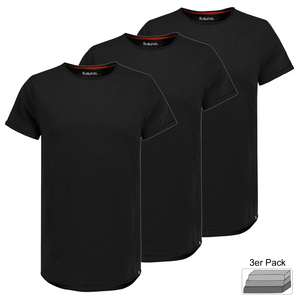 3er Pack Herren T-Shirts mit Rundhals und Rollkante