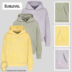 Kapuzenpullover mit Smiley-Motiven und K�ngurutasche