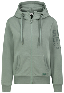 Kapuzenjacke mit Rei�verschluss und Logodetail