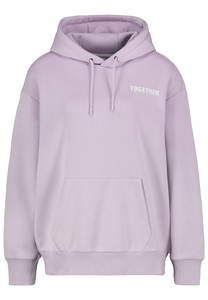 Kapuzenpullover mit K�ngurutasche und Slogan-Print 