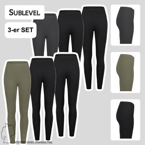 3er-Pack Stretchige Leggings mit hohem Bund, 
