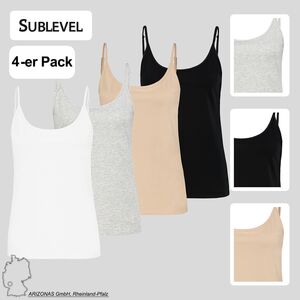Spaghettitr�ger Top im 4er Pack, Basic Fit