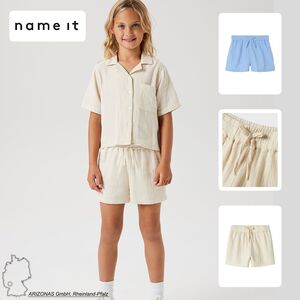 Shorts mit elastischem Bund und Leinen Optik 