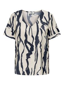 Gemustertes V-Ausschnitt T-Shirt mit kurzen �rmeln