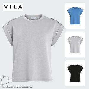 T-Shirt mit Schulterkn�pfen und Rundhalsausschnitt