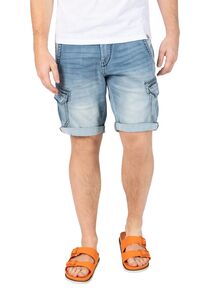 Jeansshorts mit Cargotaschen und Umschlag