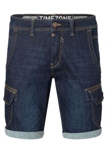 Jeansshorts mit Kontrastn�hten und Cargotaschen