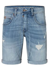 Denim Shorts mit Rissen und Umschlag