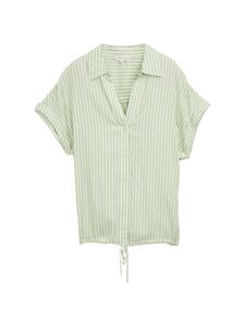 Gestreiftes Kurzarm-Hemd mit Knopfleiste und Kordelzug