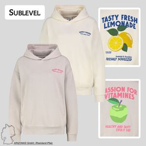 Hoodie mit Zitronen-Print und Schriftzug Lemonade