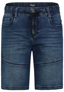 Denim Bermuda Jeansshorts mit Elastischem Bund und Kordelzug 