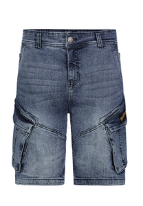 Cargo Jeans Shorts Bermuda mit Seitentaschen 