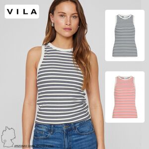 Gestreiftes �rmelloses Rundhalsausschnitt Top