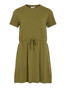 Shirt-Kleid mit Taillenzug und Brusttasche