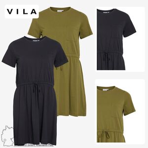Shirt-Kleid mit Taillenzug und Brusttasche