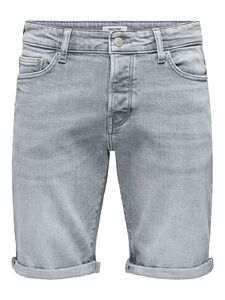 Kurze Jeansshorts mit umgeschlagenem Saum und Taschen