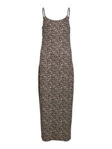 Langes Kleid mit Leopardenmuster und Spaghettitr�gern