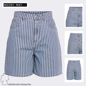 Gestreifte Shorts mit Knopf und Taschen