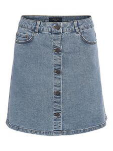 Jeansrock mit Knopfleiste und aufgesetzten Taschen