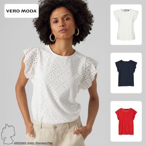 Shirt Bluse mit Lochmuster und Fl�gel�rmeln