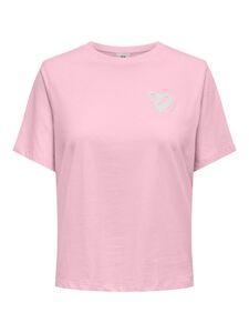 Legeres T-Shirt mit Rundhals und Schriftzug