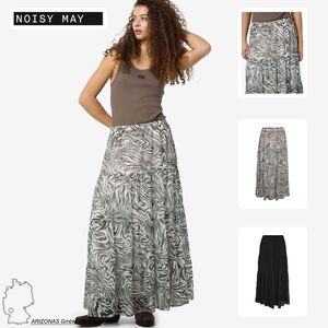 Gemusterter Maxirock mit Falten und Gummibund