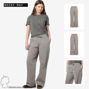 Gestreifte Culotte-Hose mit Kordelzug und Taschen