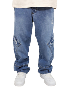 Cargo Baggy Jeans mit Taschen und DADA Stitch