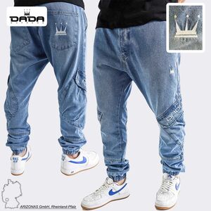 Cargo Jogger Jeans Light Blue Denim mit Anti-Fit Schnitt