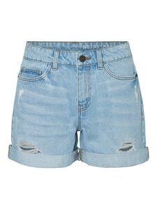 Denim-Shorts mit Rissen und umgeschlagenem Saum