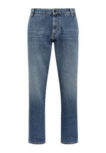 Denim Jeans Hose mit weitem Bein und Eingrifftaschen 