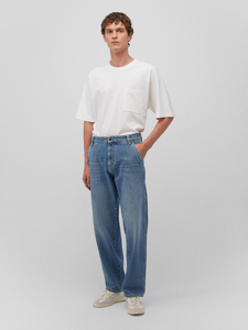 Denim Jeans Hose mit weitem Bein und Eingrifftaschen 