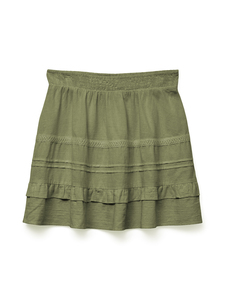 Stufen Rock mit elastischem Bund und R�schen