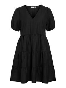 Legeres Blusen Kleid mit V-Ausschnitt und R�schensaum