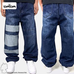Patchwork Baggy Denim Jeans im Retro-Look