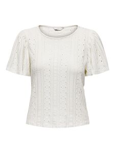 Rundhals T-Shirt Kurzarm-Oberteil mit Lochmuster