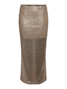 Paillettenbesetzter Midirock mit geradem Schnitt