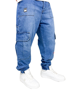 Worker Baggy Jeans Blau im Cargo-Look