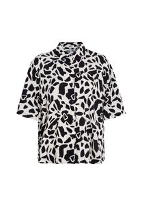Kurzarm Hemdbluse mit Allover Animal-Print und Knopfleiste