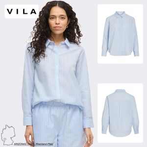 Gestreiftes Langarmhemd mit Knopfleiste und Kragen