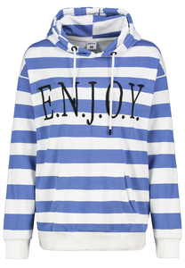 Gestreifter Hoodie mit LOVE-Stickerei und Kapuze