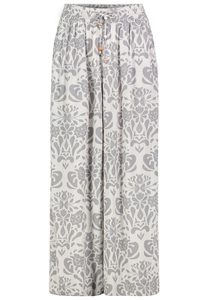 Gemusterte Freizeithose mit Kordelzug und weitem Bein