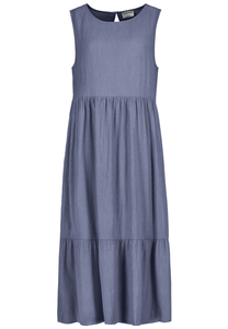 �rmelloses Kleid mit R�schensaum und Schl�ssellochausschnitt