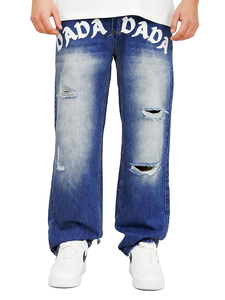 Baggy Denim Jeans mit Dada Logo und Used Look