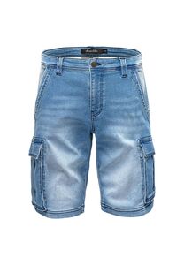 Cargoshorts aus Denim mit Waschung und Stretch A&S