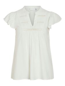 Kurzarm Bluse mit R�schen und Spitzendetails