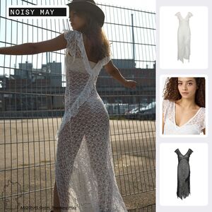 Lace Damenkleid Asymmetrisch mit R�schen �rmeln